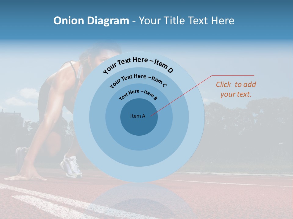 Athletic Woman On Track Starting To Run PowerPoint Template