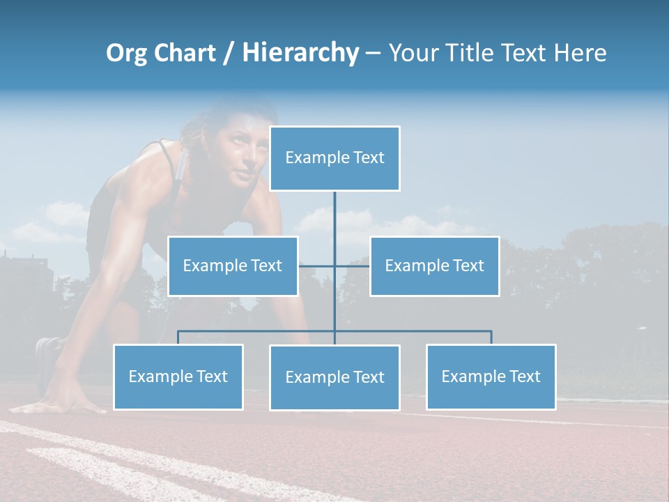 Athletic Woman On Track Starting To Run PowerPoint Template