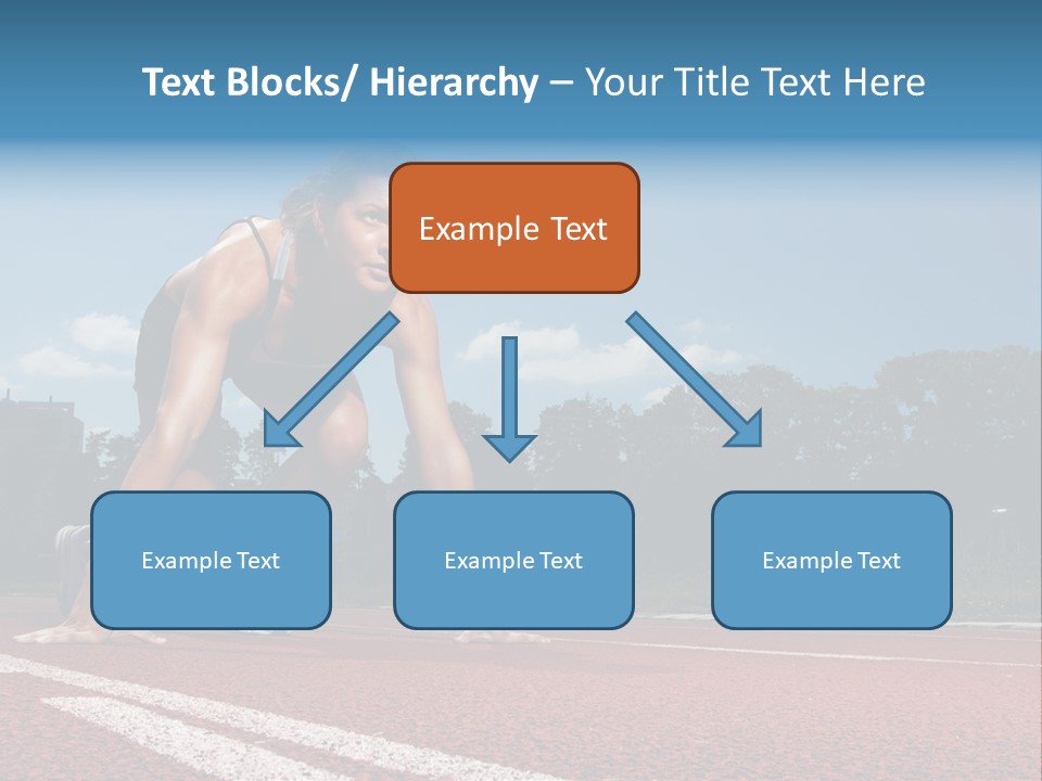 Athletic Woman On Track Starting To Run PowerPoint Template