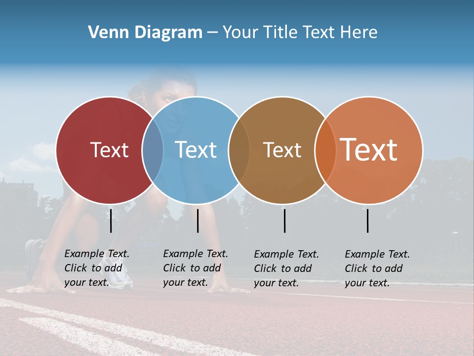 Athletic Woman On Track Starting To Run PowerPoint Template