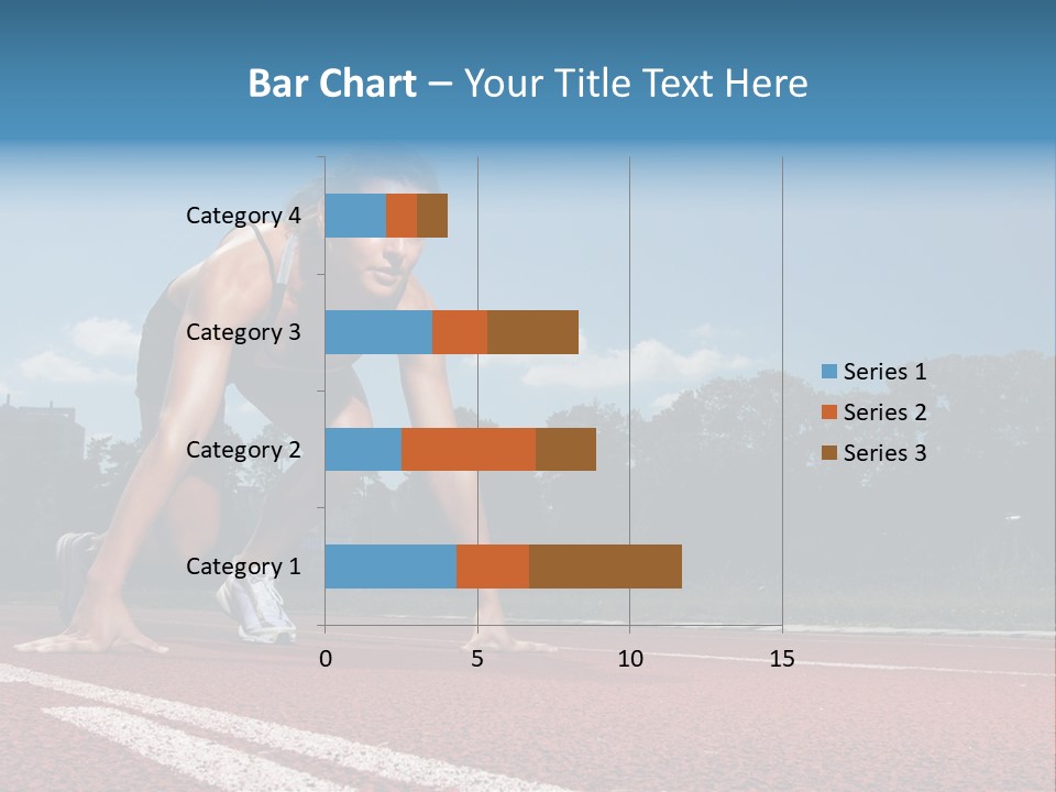 Athletic Woman On Track Starting To Run PowerPoint Template