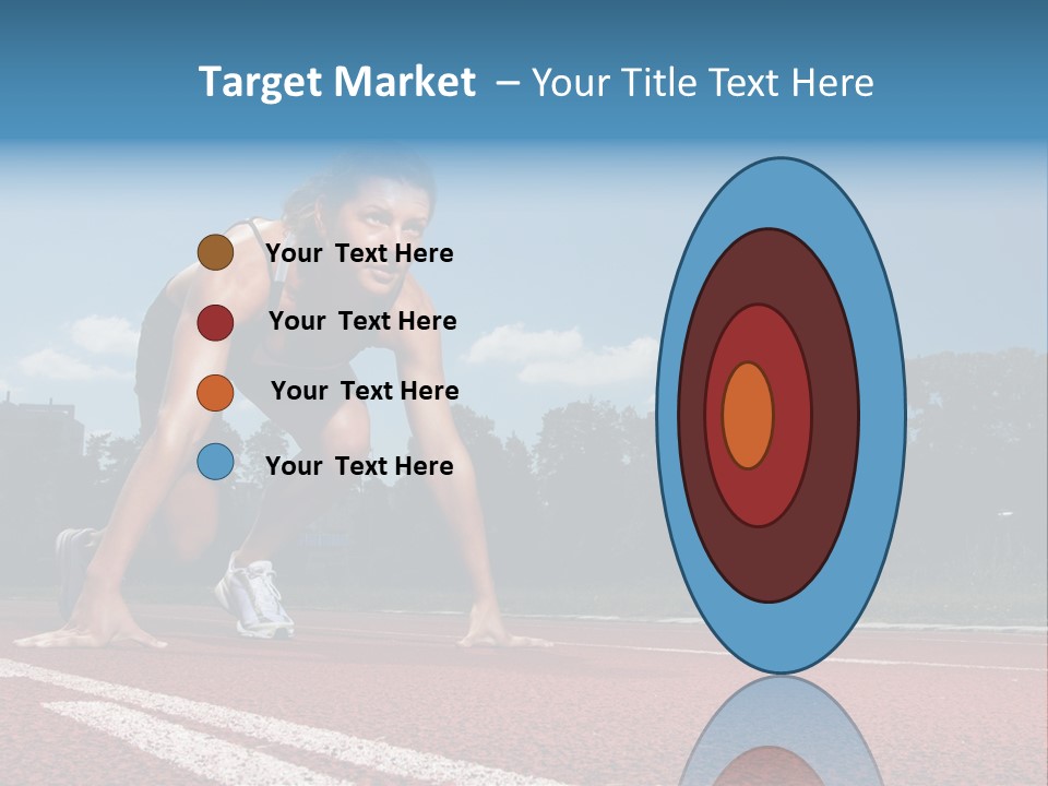 Athletic Woman On Track Starting To Run PowerPoint Template