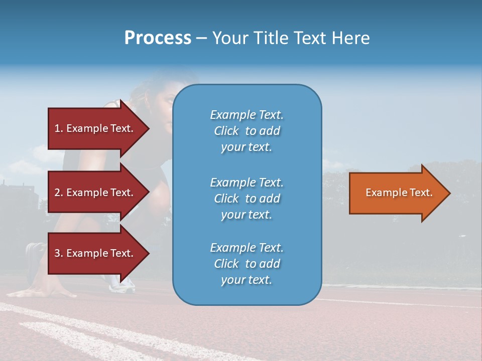 Athletic Woman On Track Starting To Run PowerPoint Template