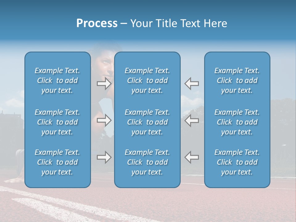 Athletic Woman On Track Starting To Run PowerPoint Template