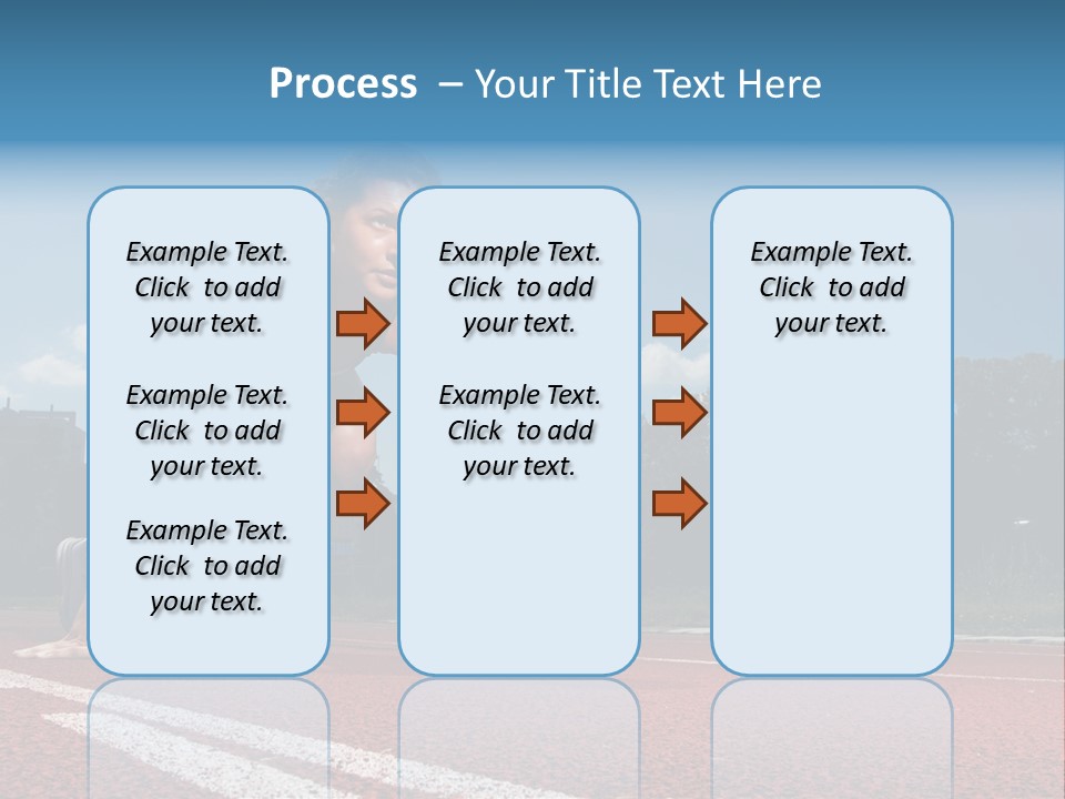 Athletic Woman On Track Starting To Run PowerPoint Template