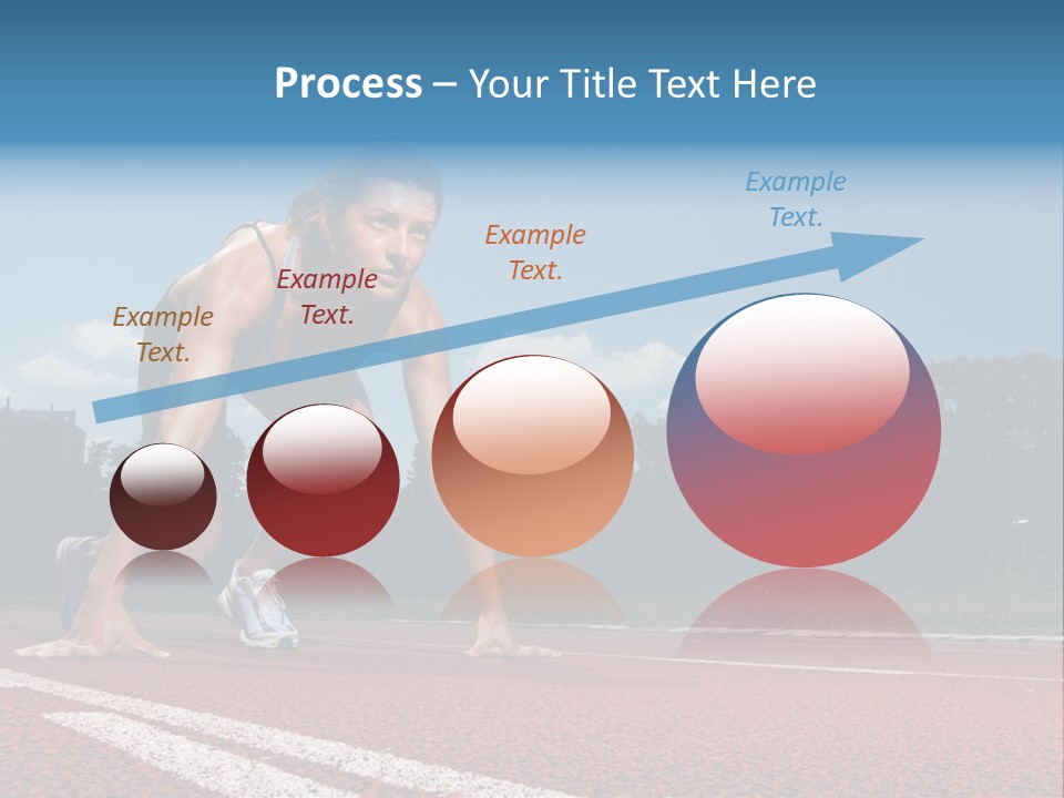 Athletic Woman On Track Starting To Run PowerPoint Template