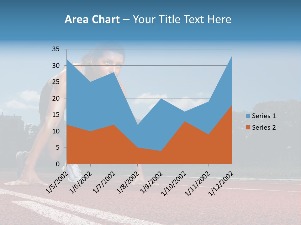 Athletic Woman On Track Starting To Run PowerPoint Template