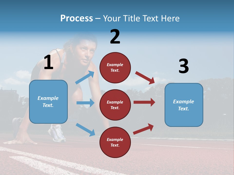 Athletic Woman On Track Starting To Run PowerPoint Template