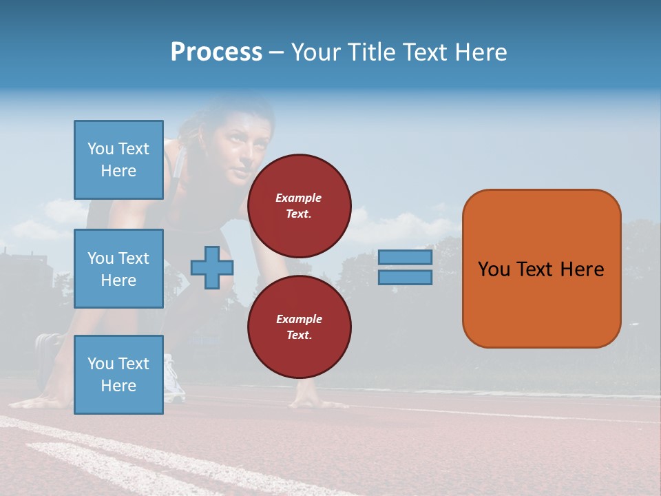 Athletic Woman On Track Starting To Run PowerPoint Template