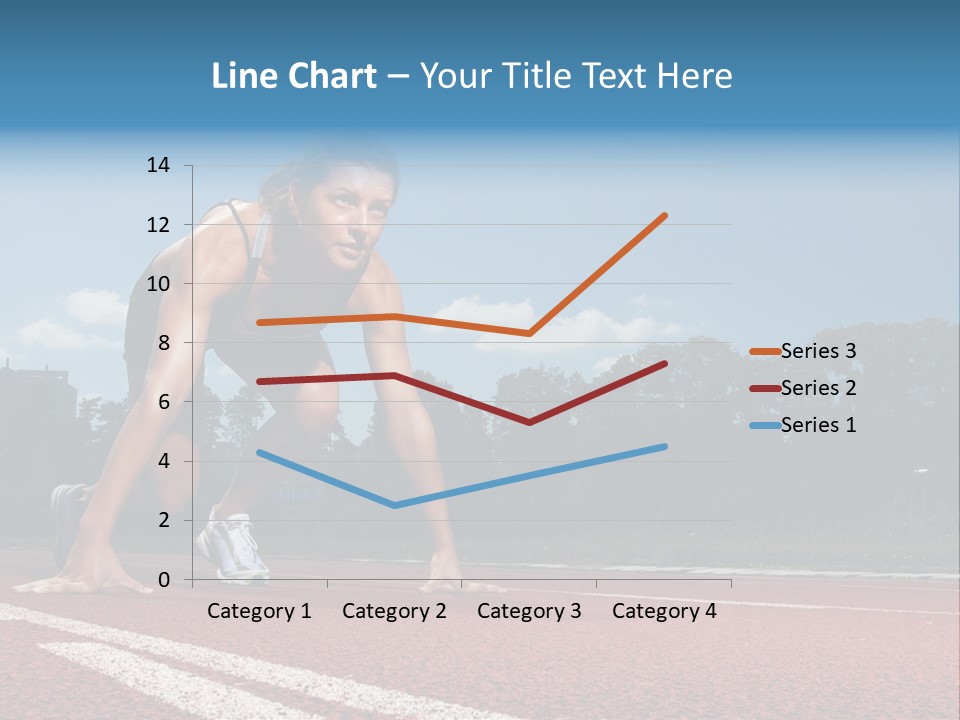 Athletic Woman On Track Starting To Run PowerPoint Template