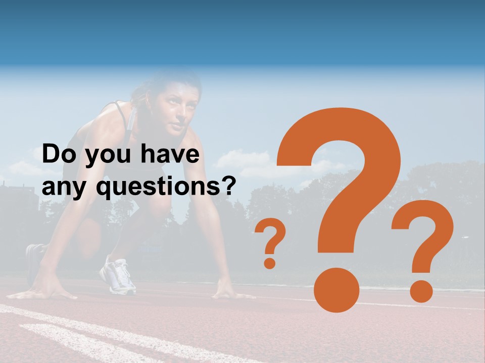 Athletic Woman On Track Starting To Run PowerPoint Template