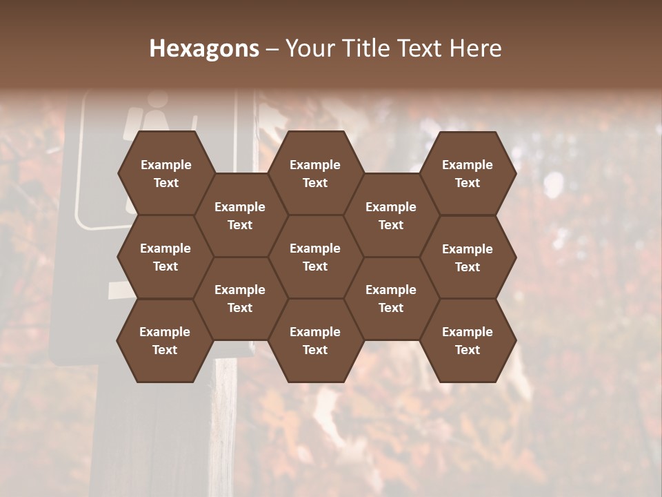 Sign Points To A Hiking Trail In Woods In Autumn PowerPoint Template