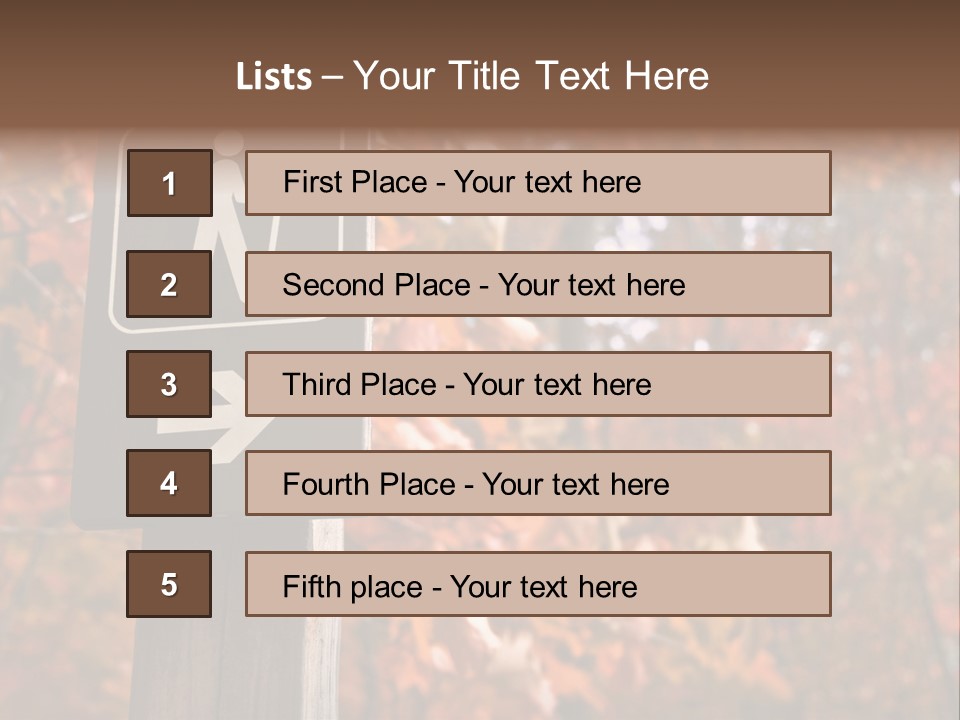 Sign Points To A Hiking Trail In Woods In Autumn PowerPoint Template