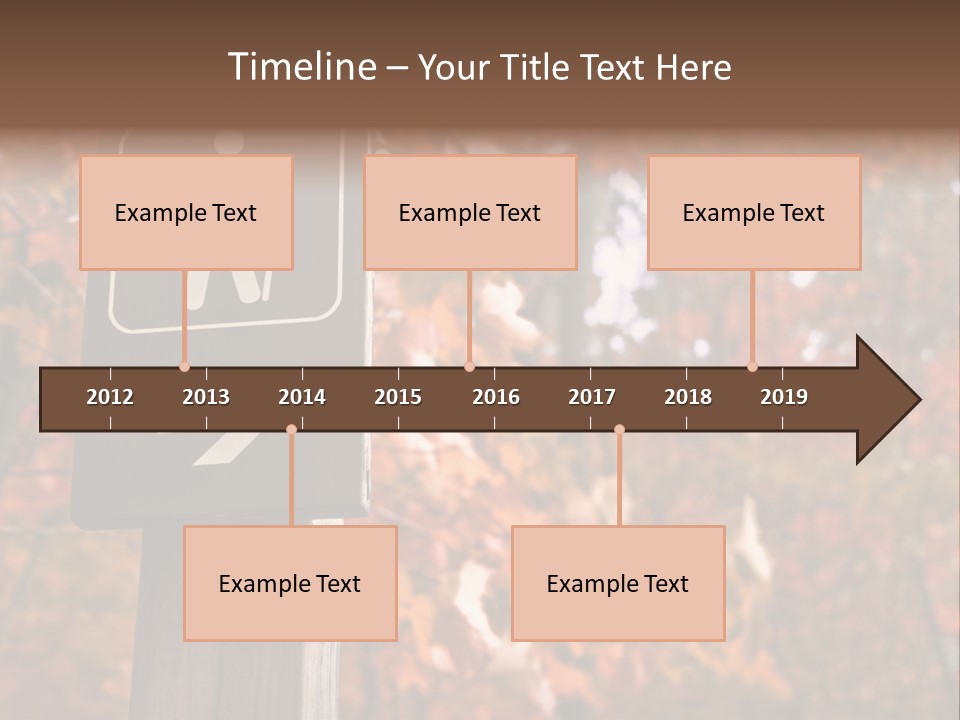 Sign Points To A Hiking Trail In Woods In Autumn PowerPoint Template