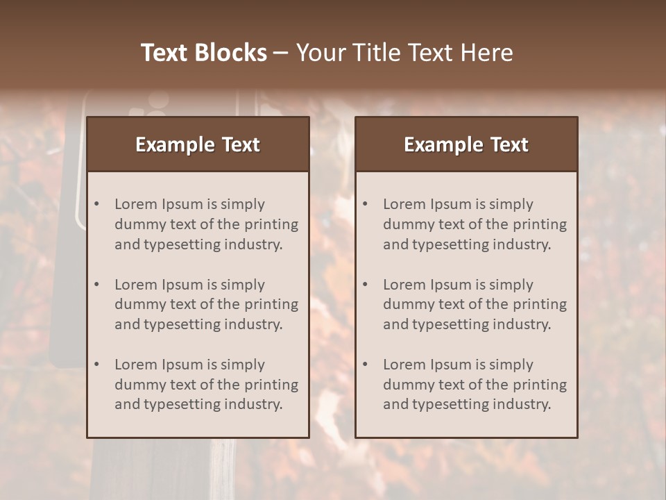 Sign Points To A Hiking Trail In Woods In Autumn PowerPoint Template