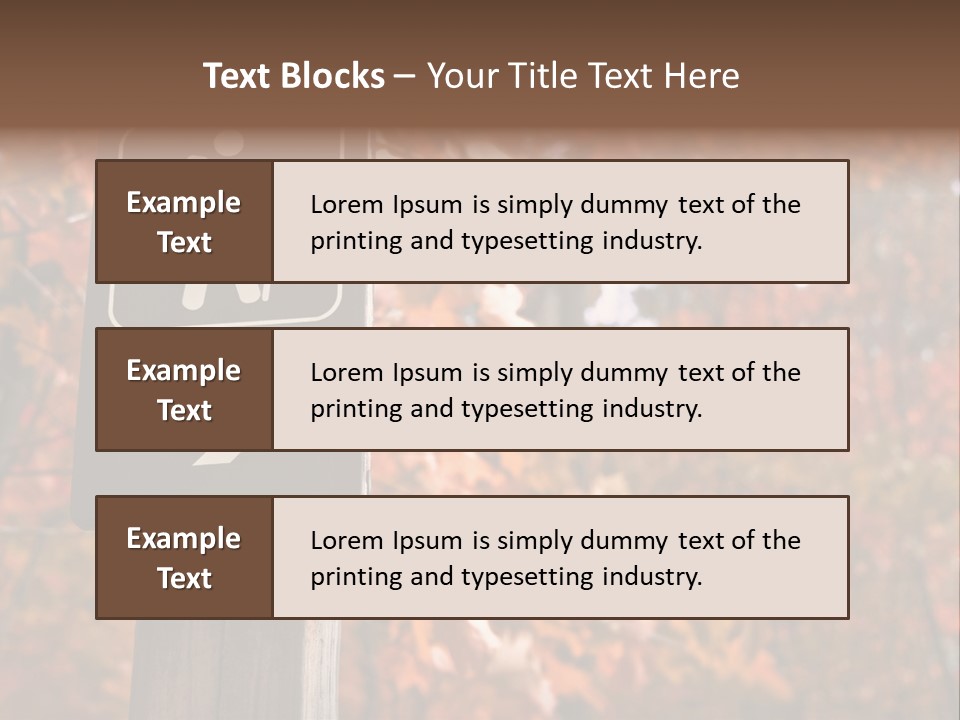 Sign Points To A Hiking Trail In Woods In Autumn PowerPoint Template