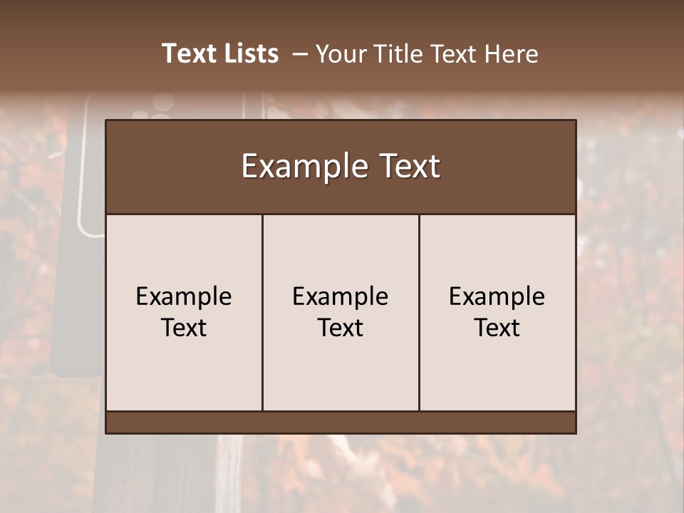 Sign Points To A Hiking Trail In Woods In Autumn PowerPoint Template