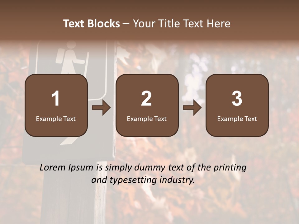 Sign Points To A Hiking Trail In Woods In Autumn PowerPoint Template