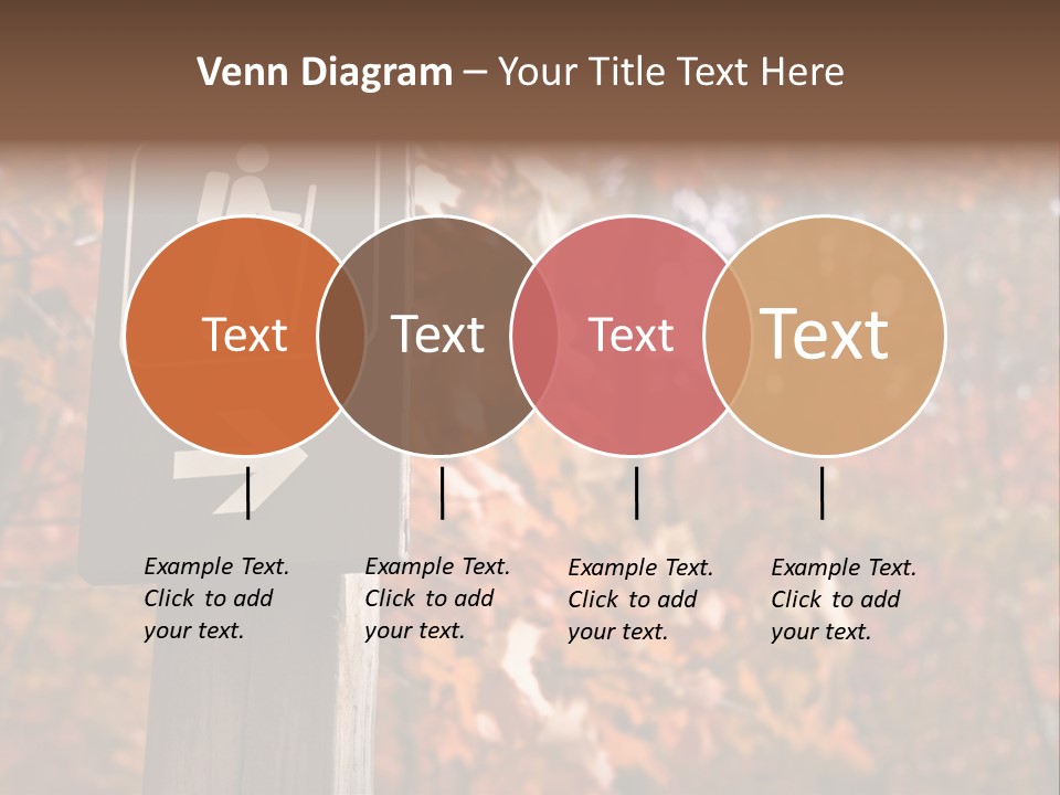 Sign Points To A Hiking Trail In Woods In Autumn PowerPoint Template