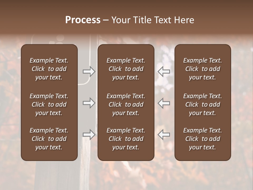 Sign Points To A Hiking Trail In Woods In Autumn PowerPoint Template