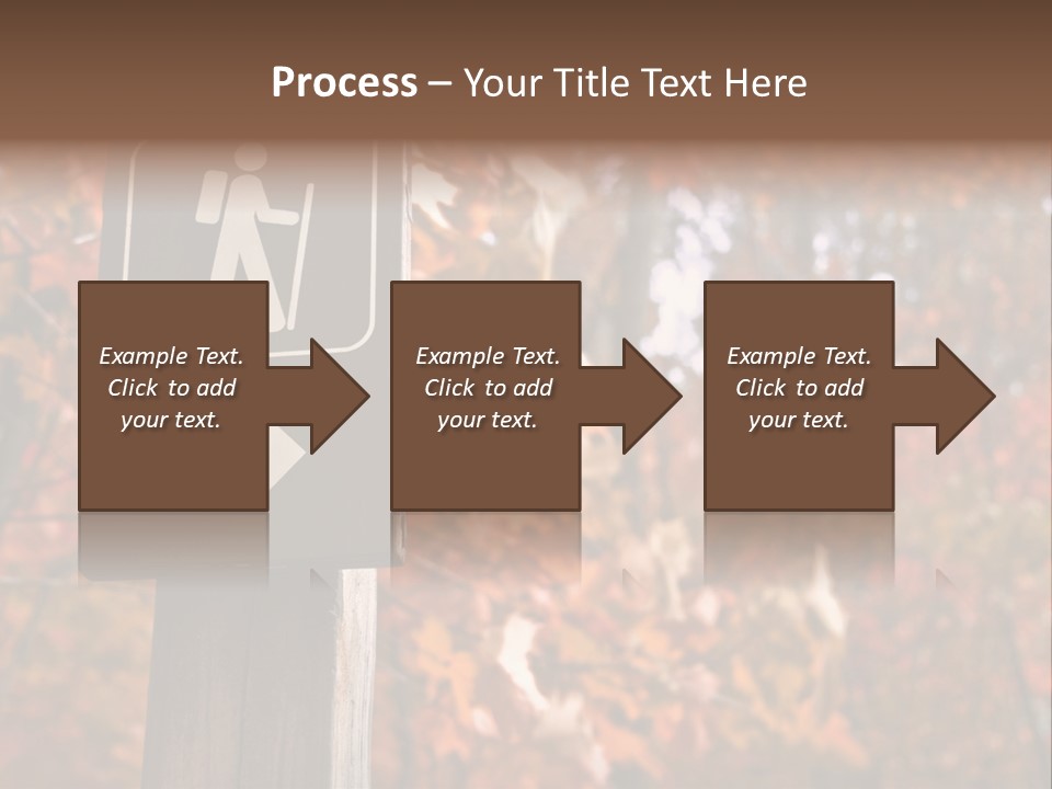 Sign Points To A Hiking Trail In Woods In Autumn PowerPoint Template