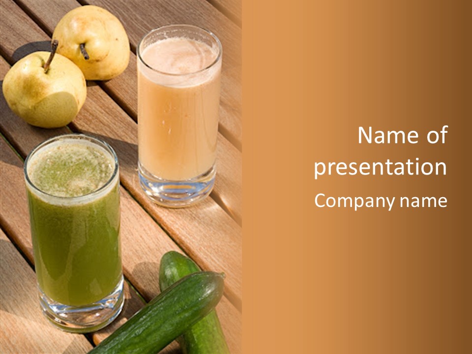 Pear And Cucumber Juice PowerPoint Template