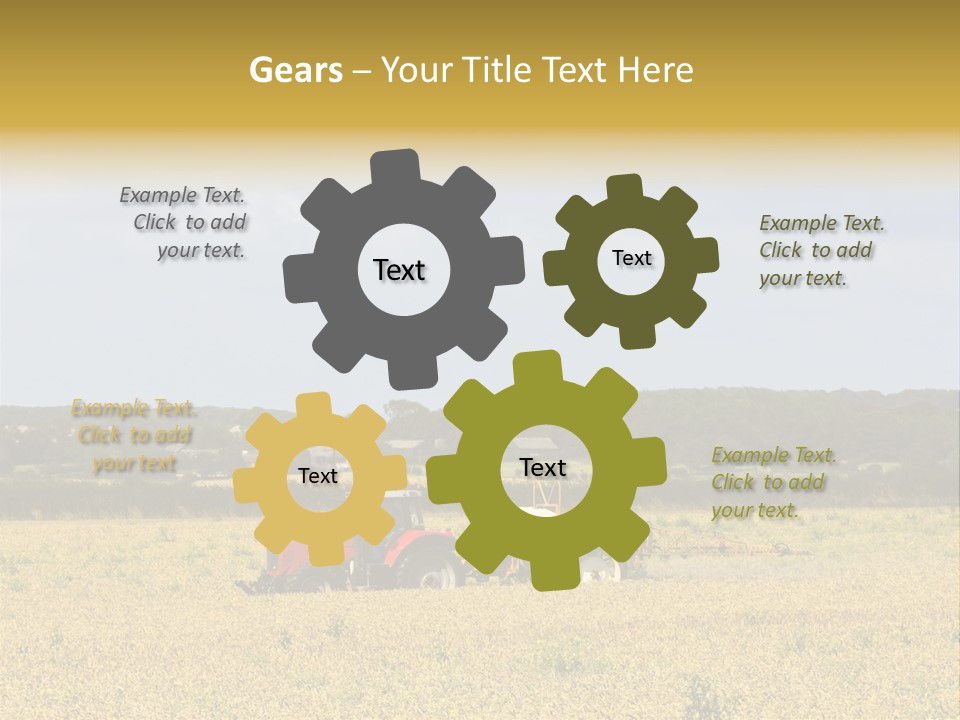A Tractor Mounted Crop Sprayer In Action In A Wheatfield PowerPoint Template