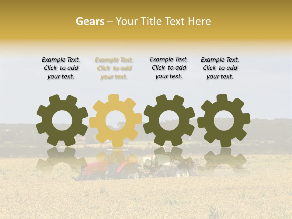 A Tractor Mounted Crop Sprayer In Action In A Wheatfield PowerPoint Template