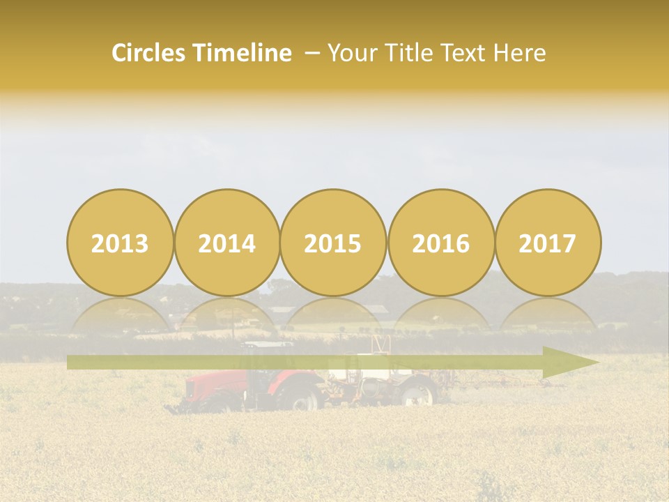 A Tractor Mounted Crop Sprayer In Action In A Wheatfield PowerPoint Template