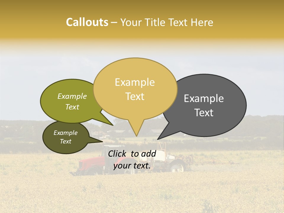 A Tractor Mounted Crop Sprayer In Action In A Wheatfield PowerPoint Template