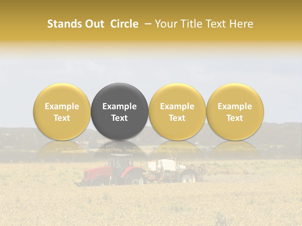 A Tractor Mounted Crop Sprayer In Action In A Wheatfield PowerPoint Template