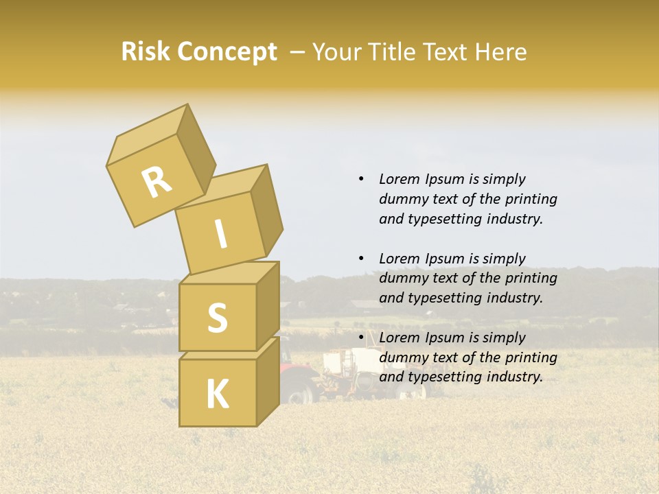 A Tractor Mounted Crop Sprayer In Action In A Wheatfield PowerPoint Template