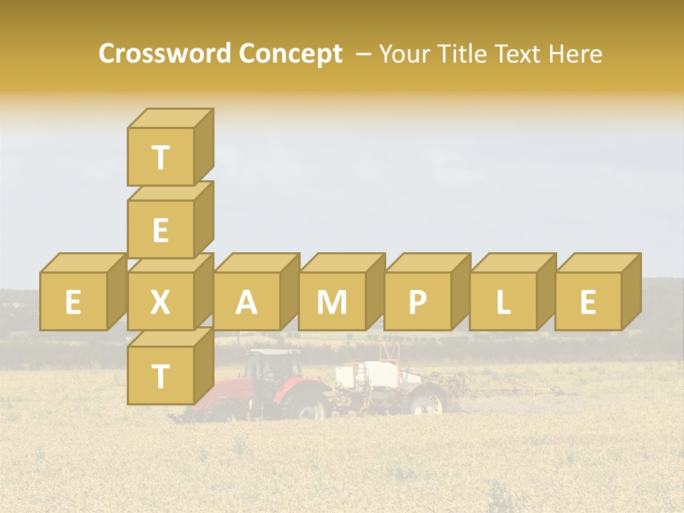 A Tractor Mounted Crop Sprayer In Action In A Wheatfield PowerPoint Template
