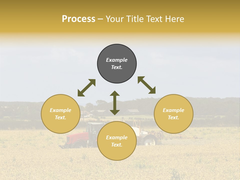 A Tractor Mounted Crop Sprayer In Action In A Wheatfield PowerPoint Template