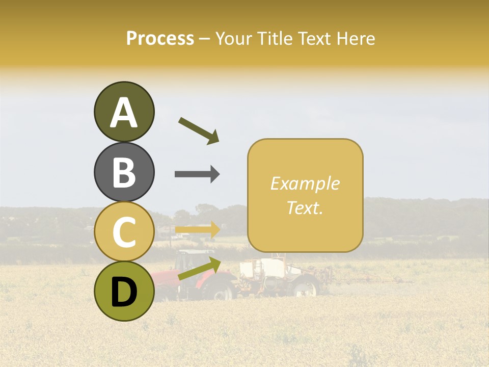 A Tractor Mounted Crop Sprayer In Action In A Wheatfield PowerPoint Template