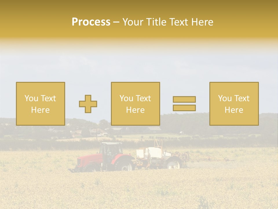 A Tractor Mounted Crop Sprayer In Action In A Wheatfield PowerPoint Template