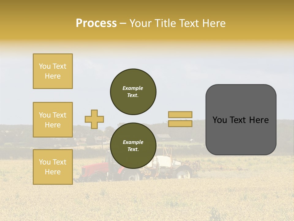A Tractor Mounted Crop Sprayer In Action In A Wheatfield PowerPoint Template