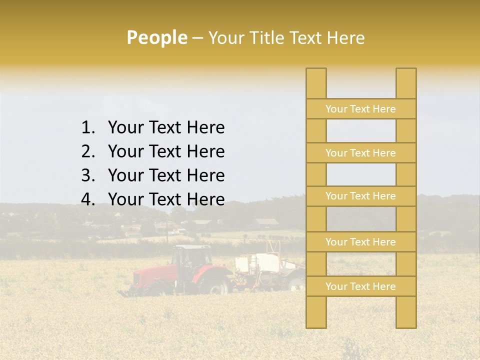 A Tractor Mounted Crop Sprayer In Action In A Wheatfield PowerPoint Template
