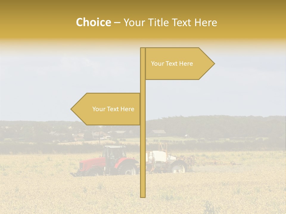 A Tractor Mounted Crop Sprayer In Action In A Wheatfield PowerPoint Template