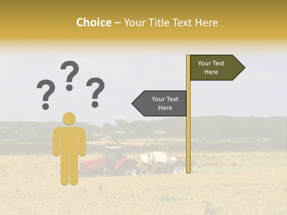 A Tractor Mounted Crop Sprayer In Action In A Wheatfield PowerPoint Template