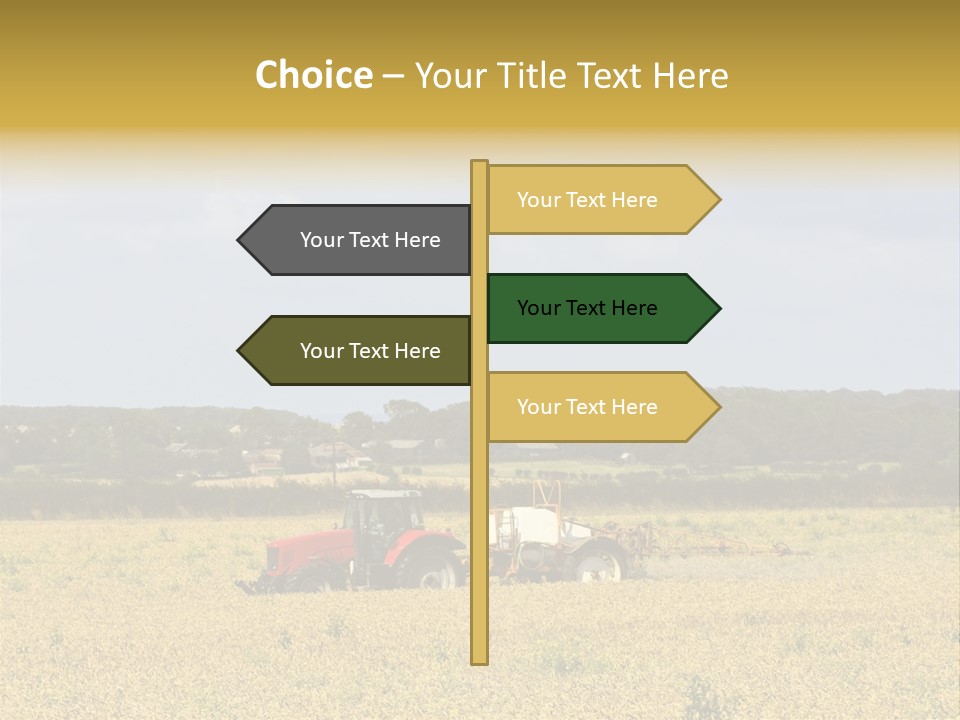 A Tractor Mounted Crop Sprayer In Action In A Wheatfield PowerPoint Template