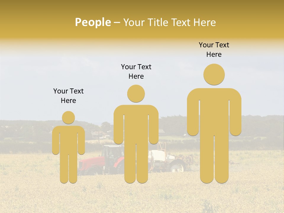 A Tractor Mounted Crop Sprayer In Action In A Wheatfield PowerPoint Template