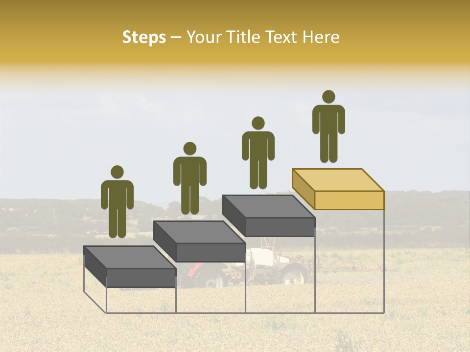 A Tractor Mounted Crop Sprayer In Action In A Wheatfield PowerPoint Template
