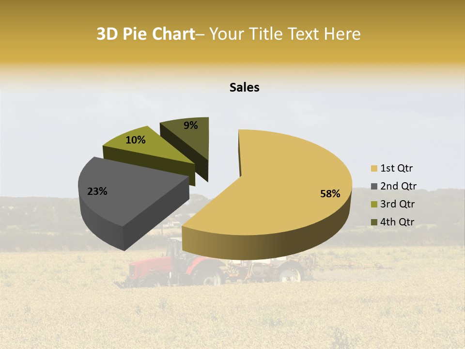 A Tractor Mounted Crop Sprayer In Action In A Wheatfield PowerPoint Template