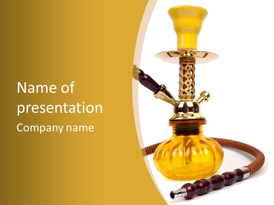 Hookah Isolated On White Background PowerPoint Template