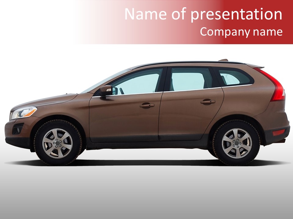 Luxury Suv Isolated On White Background PowerPoint Template