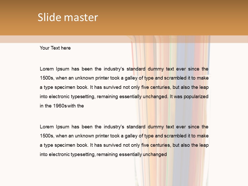 Many Multicolored Tubules In Glass Against The White Background PowerPoint Template