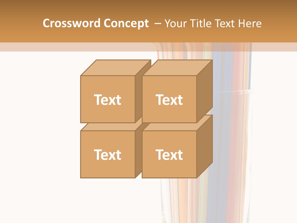 Many Multicolored Tubules In Glass Against The White Background PowerPoint Template