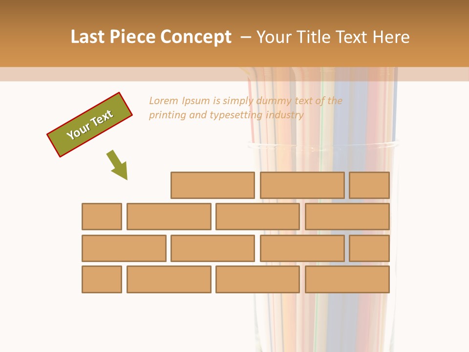 Many Multicolored Tubules In Glass Against The White Background PowerPoint Template