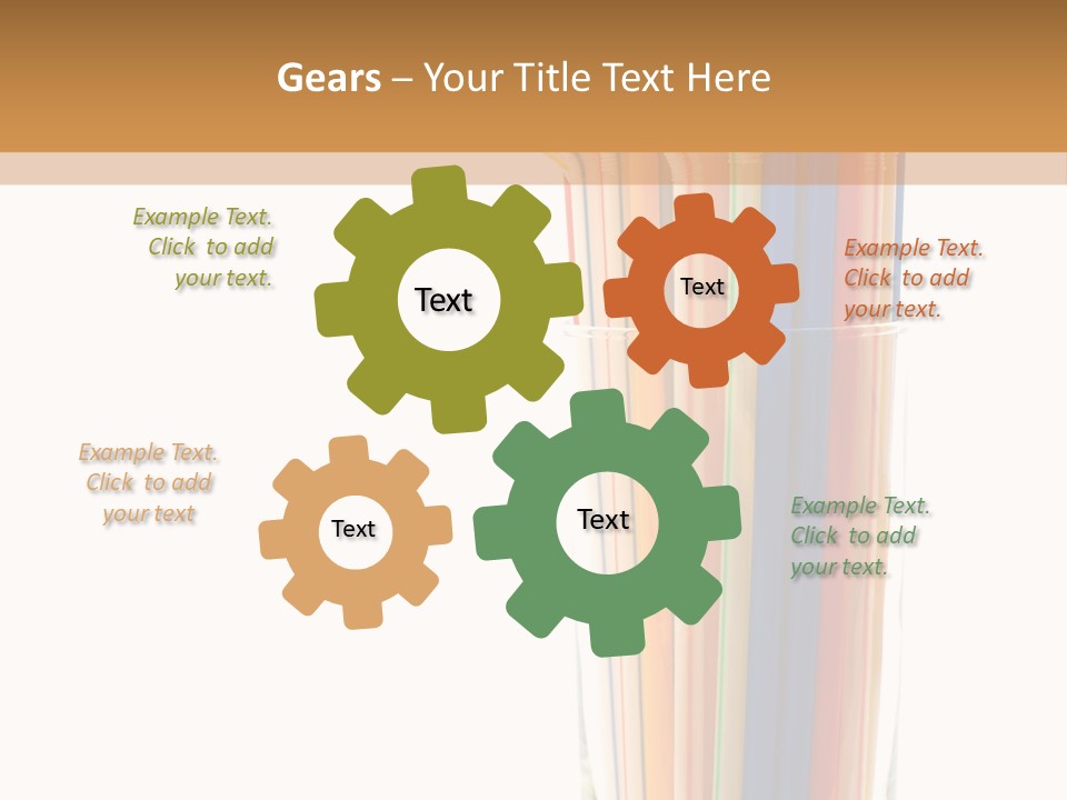 Many Multicolored Tubules In Glass Against The White Background PowerPoint Template